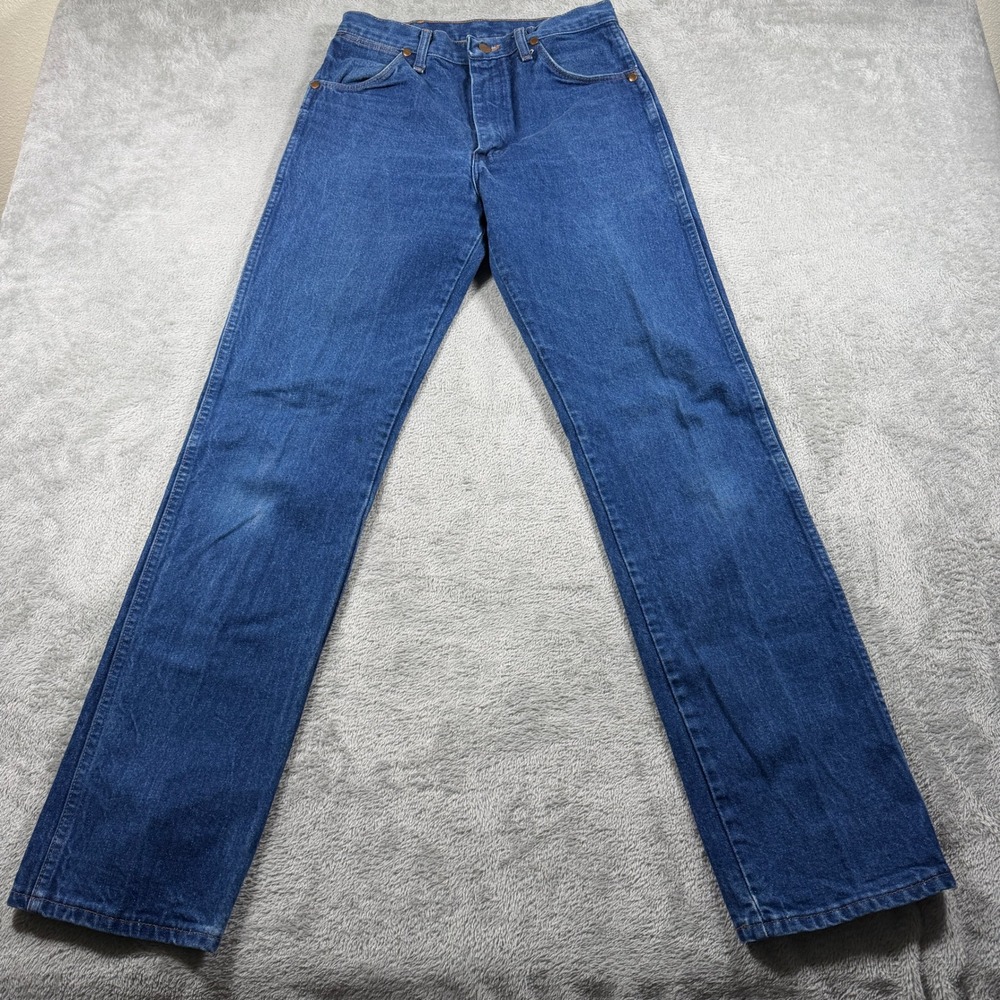 VINTAGE Wrangler Jeans 13MWZ Mens 31x34 (Fits 29X33) Blue Cowboy Cut Western USA